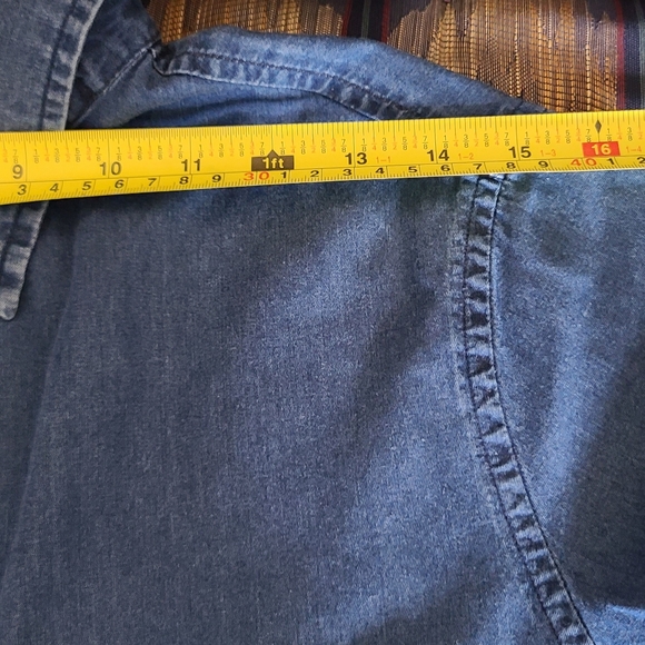 Chambray denim short sleeve shirt - Picture 11 of 12